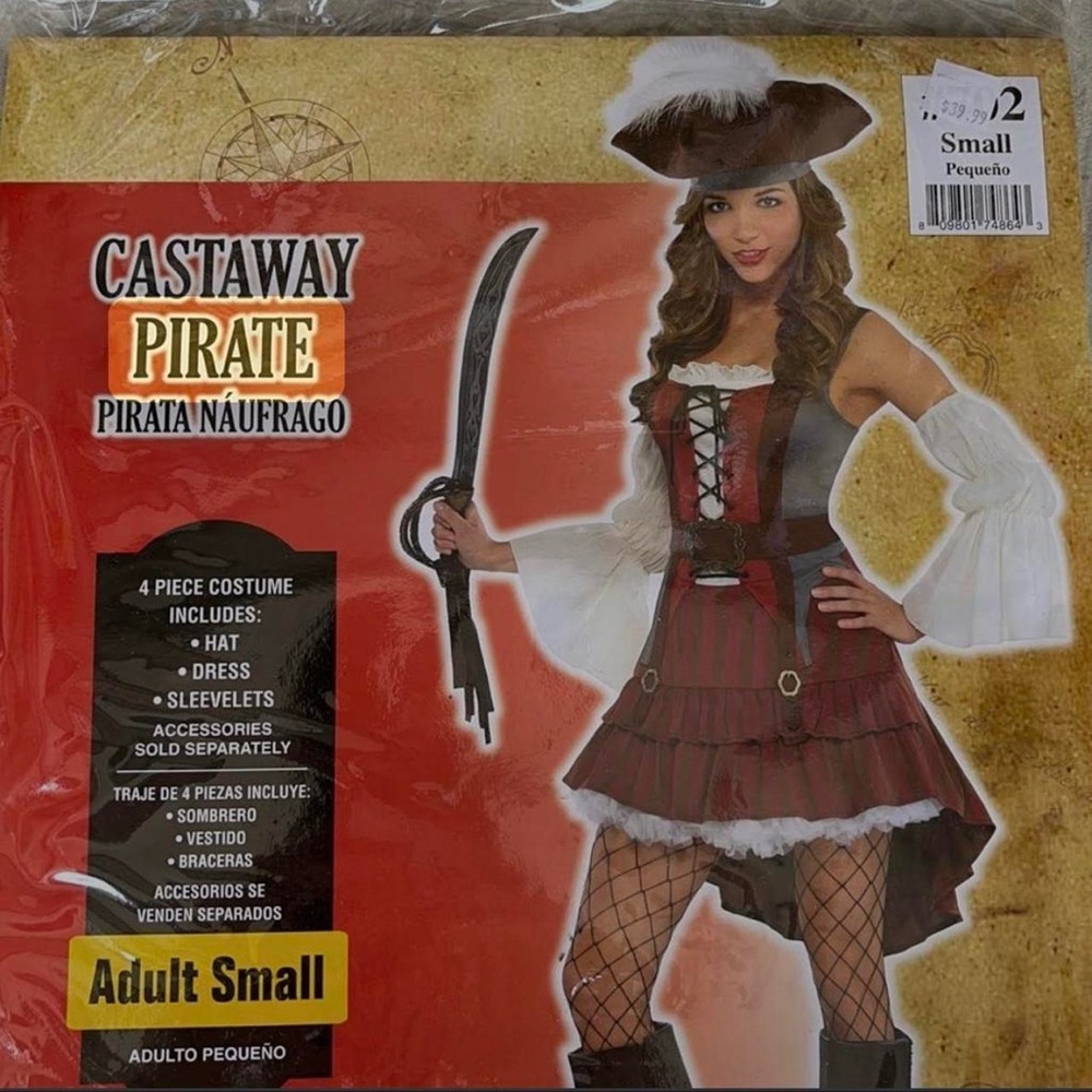 Pirate Babe Halloween Costume Set | Small (2-4) Includes Bonus Pirate Coin Purse